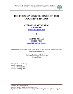 decision making techniques for cognitive radios