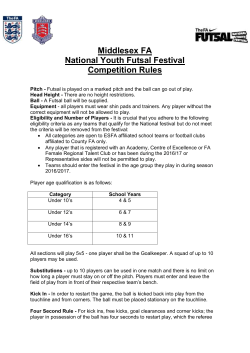 Middlesex FA futsal rules 2017