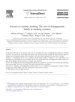 Excuses to continue smoking: The role of disengagement beliefs in