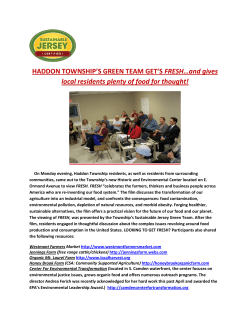 HADDON TOWNSHIP`S GREEN TEAM GET`S FRESH&hellip;and gives