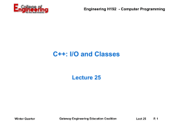 Introduction to C++ I/O and Classes