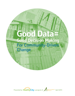 Good Data = Good Decision-Making: Community