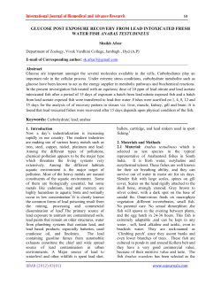 GLUCOSE POST EXPOSURE RECOVERY FROM LEAD