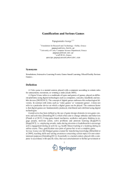 Gamification and Serious Games