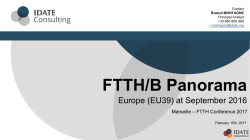 IDATE - European FTTH_B panorama at Sept 2016