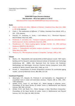 DURACOMP Project EP/K026925/1 Project Information for Project