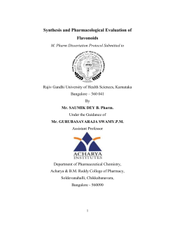 Synthesis and Pharmacological Evaluation of