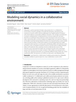 Modeling social dynamics in a collaborative environment