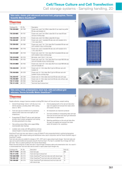 Cell/Tissue Culture and Cell Transfection Cell