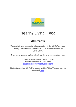 Healthy Living: Food - Belfast Healthy Cities