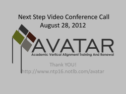 TETN Training Module: Next Steps August 28th, 2012