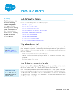 Scheduling Reports