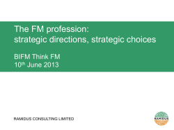 The FM profession: strategic directions, strategic choices
