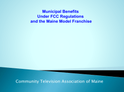 CTAM Presentation - Community Television Association of Maine