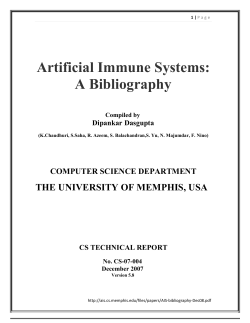 Artificial Immune Systems: A Bibliography - issrl