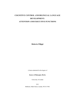 COGNITIVE CONTROL AND BILINGUAL LANGUAGE