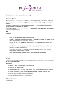 Promoting Equality of Opportunity