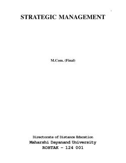 strategic management - SSM College of Engineering and Technology