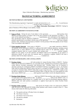 manufacturing agreement