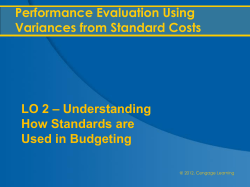 Performance Evaluation Using Variances from Standard