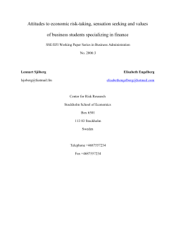 Attitudes to economic risk-taking, sensation seeking and values of