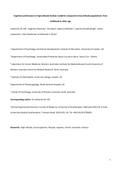 Cognitive performance in high altitude Andean residents compared