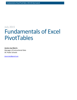 Excel 2010 - the DC Data Summit