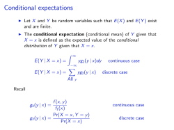 Conditional expectations