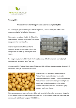 Produce World Sutton Bridge reduces water consumption by 50%
