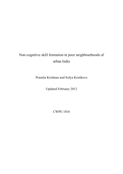 Non-cognitive skill formation in poor neighbourhoods of urban India