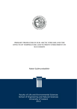 PRIMARY PRODUCERS IN SUB&ndash;ARCTIC STREAMS
