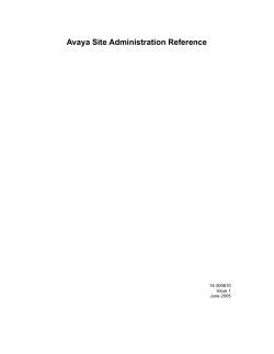 Avaya Site Administration Reference