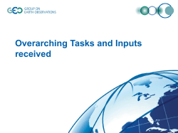 Overarching Tasks and Inputs received