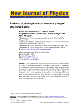 Evidence of slow-light effects from rotary drag of structured beams