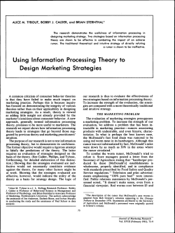Using Information Processing Theory to Design Marketing