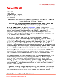 FOR IMMEDIATE RELEASE CLEAResult Closes