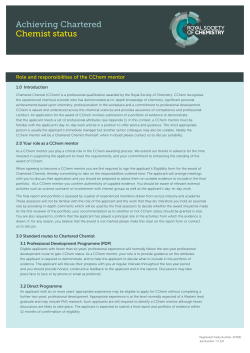 Role and responsibilities of the CChem mentor
