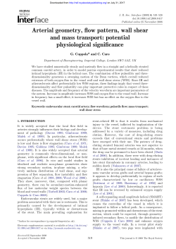 Arterial geometry, flow pattern, wall shear and mass transport