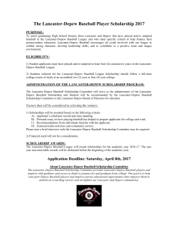The Lancaster-Depew Baseball Player Scholarship 2013