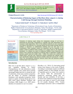 Characterization of Reducing Sugars of Red Beet