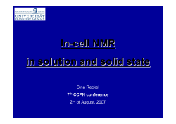 In-cell NMR in solution and solid state
