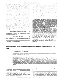 Proton Transfer in Water Polymers as a Model for Intime and Solvent