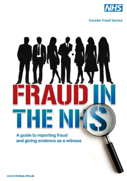 Fraud in the NHS