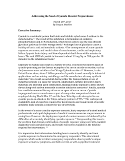 Addressing the Need of Cyanide Disaster Preparedness