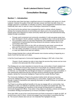 SLDC Consultation Strategy - South Lakeland District Council