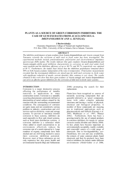 plants as a source of green corrosion inhibitors: the case of gum