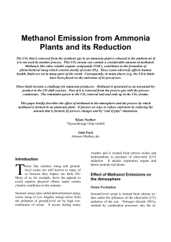 Methanol Emission from Ammonia Plants and its Reduction