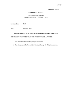 Revisions to BA in Economics Program