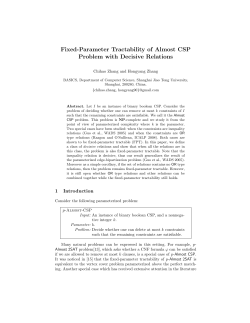 Fixed-Parameter Tractability of Almost CSP Problem with Decisive