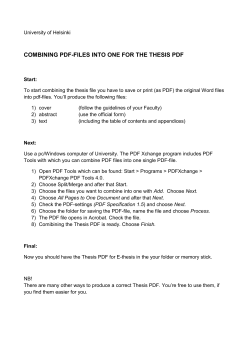 COMBINING PDF-FILES INTO ONE FOR THE THESIS PDF